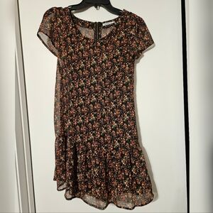 Kimchi Blue Floral Mini Dress - Black and Pink